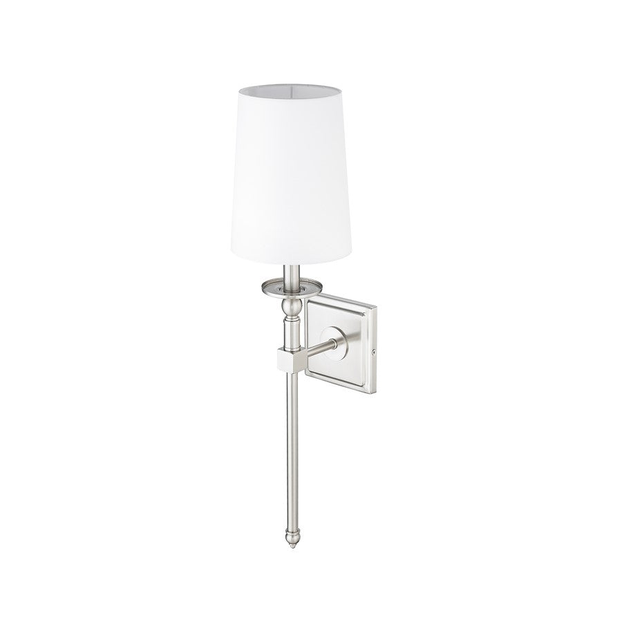 Millennium Lighting 1Lt Wall Sconce/Square, Brushed Nickel/White