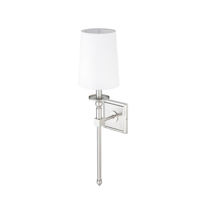 Millennium Lighting 1Lt Wall Sconce/Square, Brushed Nickel/White