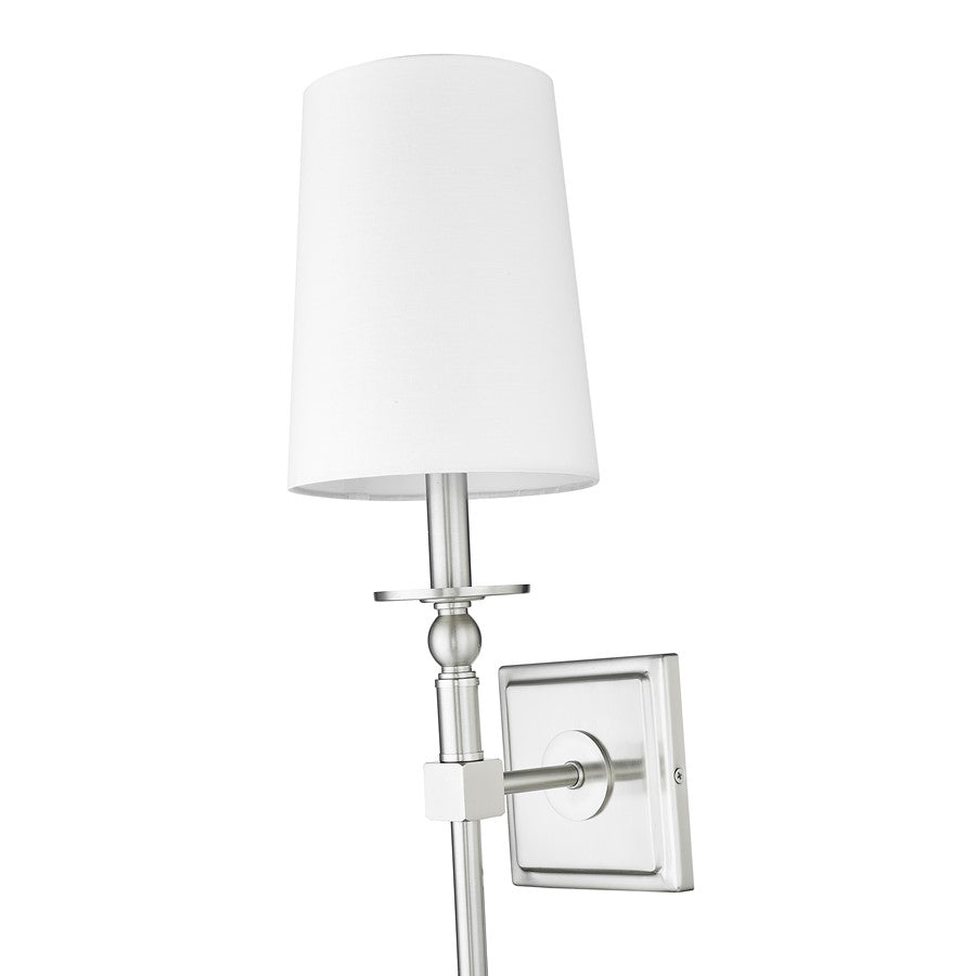 Millennium Lighting 1Lt Wall Sconce/Square, Brushed Nickel/White