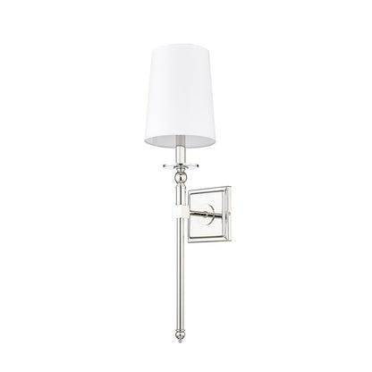 Millennium Lighting 1Lt Wall Sconce/Square, Polished Nickel/White