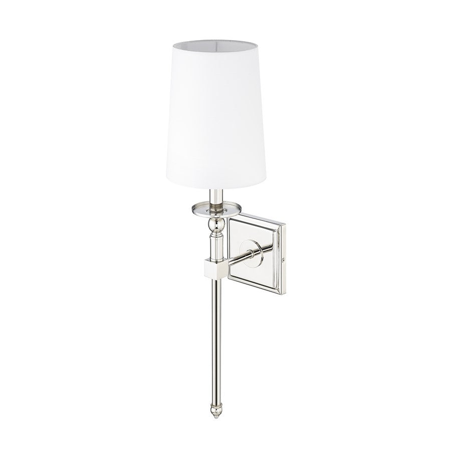 Millennium Lighting 1Lt Wall Sconce/Square, Polished Nickel/White