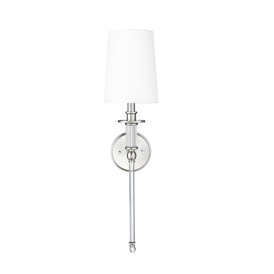 Millennium Lighting 1Lt Wall Sconce/Round, Brushed Nickel/White - 46981-BN