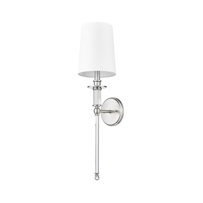 Millennium Lighting 1Lt Wall Sconce/Round, Brushed Nickel/White