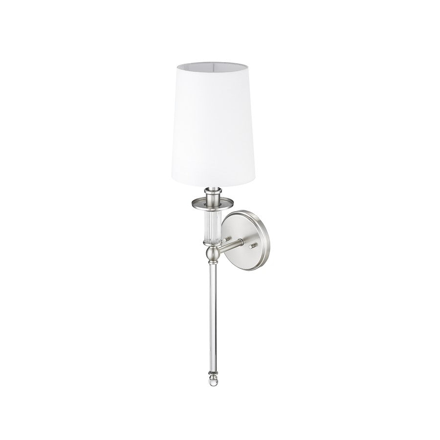 Millennium Lighting 1Lt Wall Sconce/Round, Brushed Nickel/White