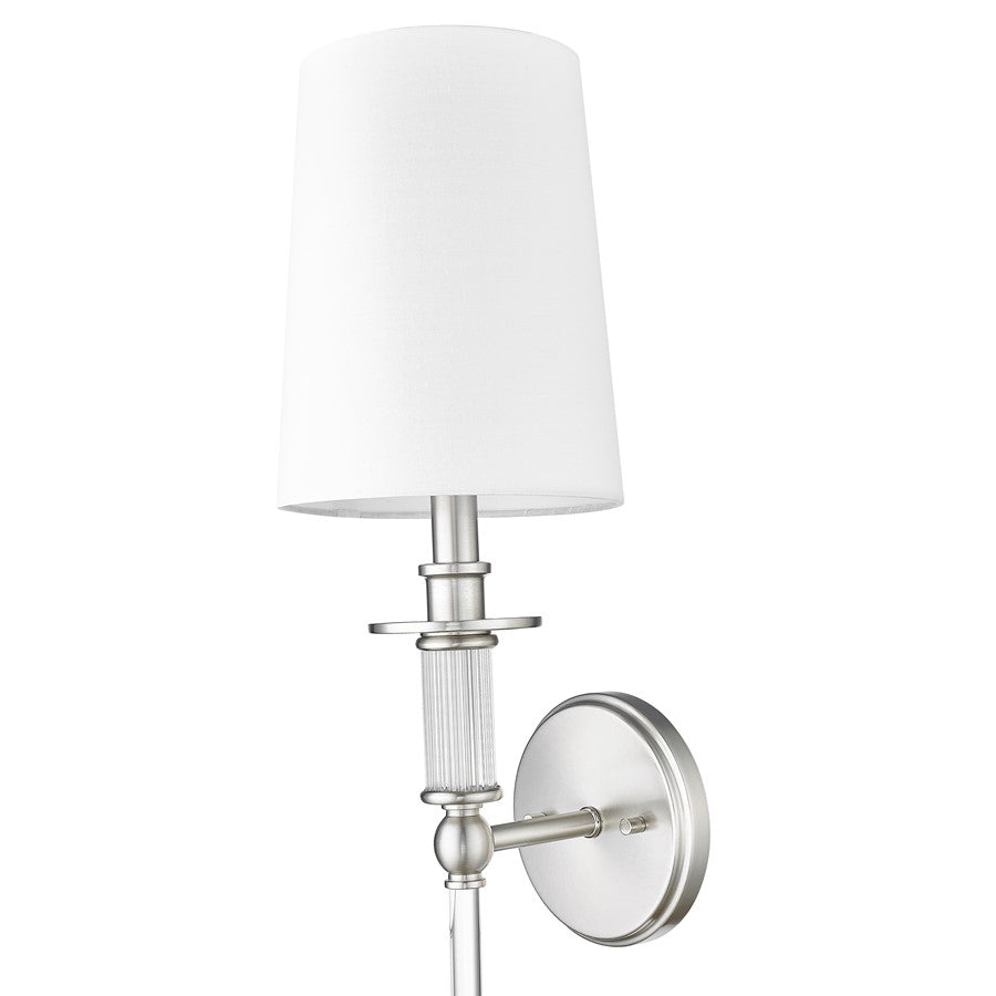 Millennium Lighting 1Lt Wall Sconce/Round, Brushed Nickel/White