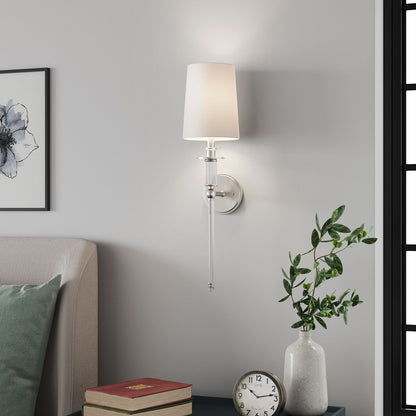 Millennium Lighting 1Lt Wall Sconce/Round, Brushed Nickel/White