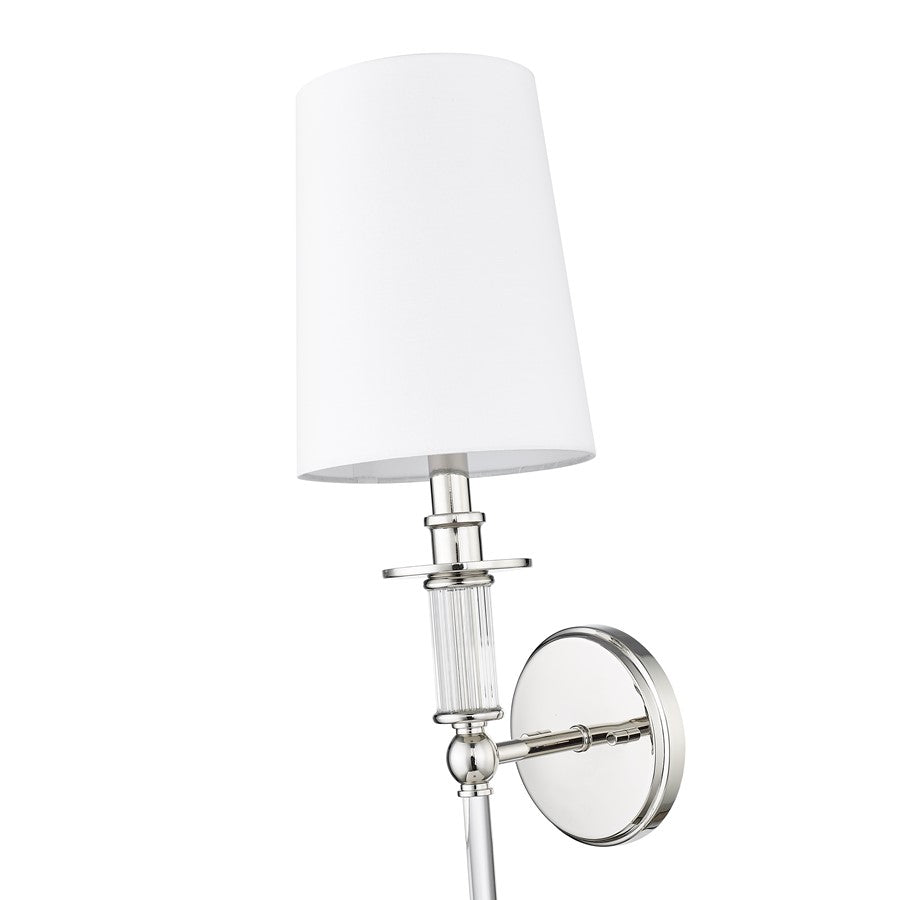 Millennium Lighting 1Lt Wall Sconce/Round, Polished Nickel/White
