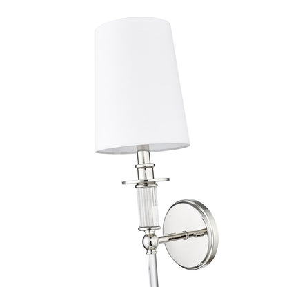 Millennium Lighting 1Lt Wall Sconce/Round, Polished Nickel/White