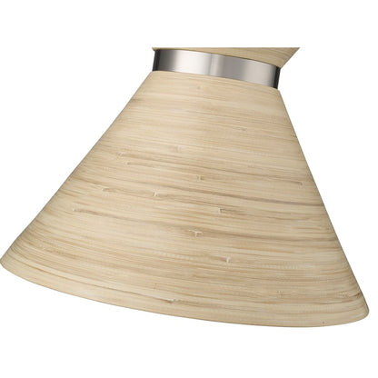 Millennium Lighting Jaycen 1Lt Pendant, Brushed Nickel/Bamboo Nature