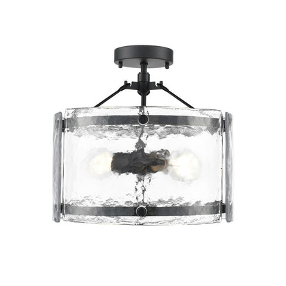 Millennium Lighting Bennetti 2Lt 15" Semi-Flush Mount, Black/Water