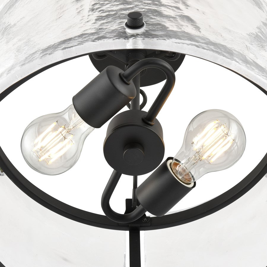 Millennium Lighting Bennetti 2Lt 15" Semi-Flush Mount, Black/Water