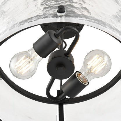 Millennium Lighting Bennetti 2Lt 15" Semi-Flush Mount, Black/Water
