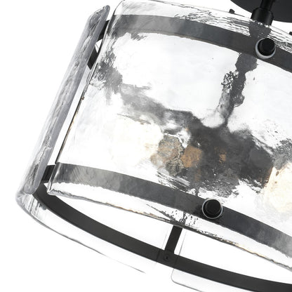 Millennium Lighting Bennetti 2Lt 15" Semi-Flush Mount, Black/Water
