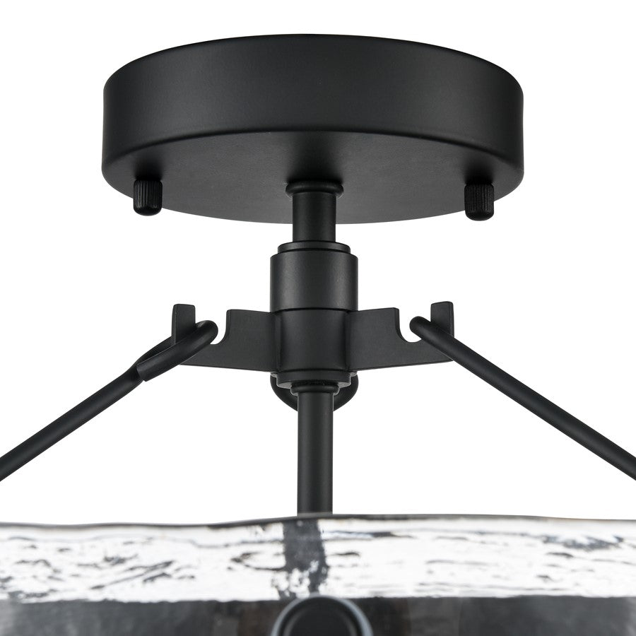 Millennium Lighting Bennetti 2Lt 15" Semi-Flush Mount, Black/Water