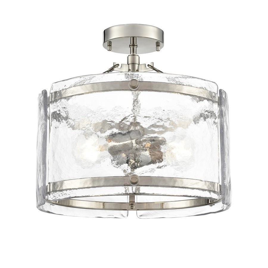 Millennium Lighting Bennetti 2Lt 15" Semi-Flush Mount, Nickel/Water - 47002-PN