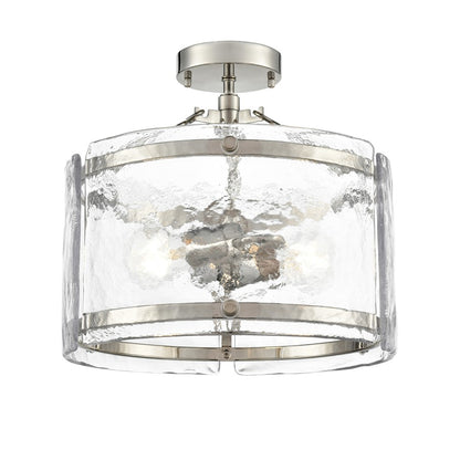 Millennium Lighting Bennetti 2Lt 15" Semi-Flush Mount, Nickel/Water - 47002-PN