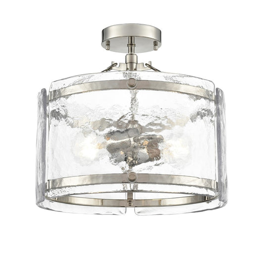 Millennium Lighting Bennetti 2Lt 15" Semi-Flush Mount, Nickel/Water - 47002-PN