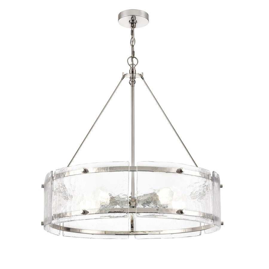 Millennium Lighting Bennetti 5Lt 25" Pendant, Polished Nickel/Water - 47005-PN
