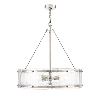 Millennium Lighting Bennetti 5Lt 25" Pendant, Polished Nickel/Water