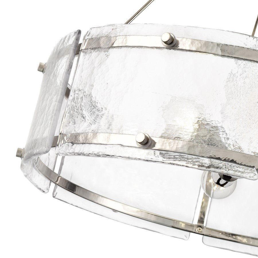 Millennium Lighting Bennetti 5Lt 25" Pendant, Polished Nickel/Water