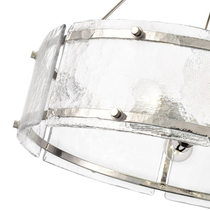 Millennium Lighting Bennetti 5Lt 25" Pendant, Polished Nickel/Water