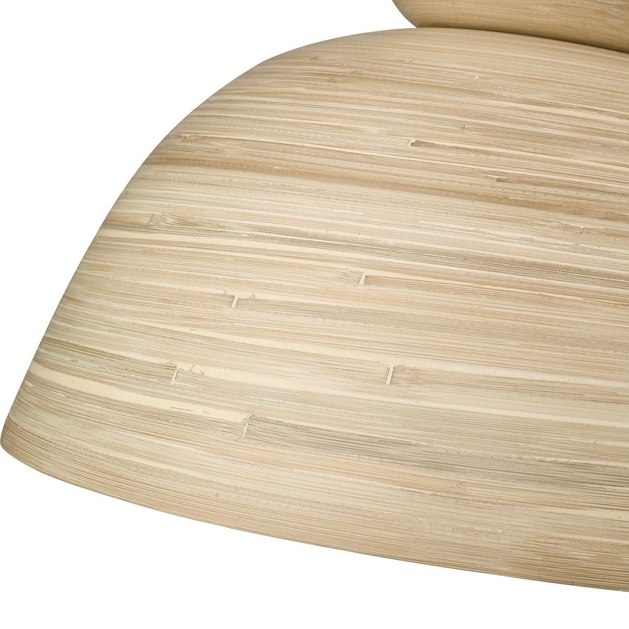 Millennium Lighting Jaycen 1Lt Pendant, Black/Bamboo Nature