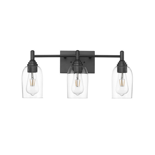 Millennium Lighting Arlett 3Lt Vanity, Black/Clear - 4993-MB