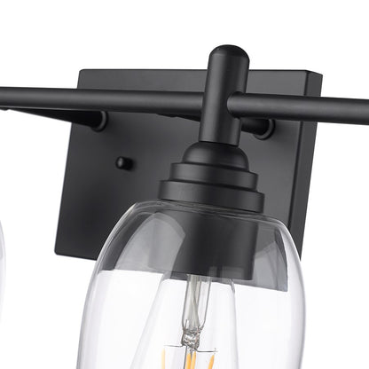 Millennium Lighting Arlett 4Lt Bathroom Vanity Light, Black/Clear