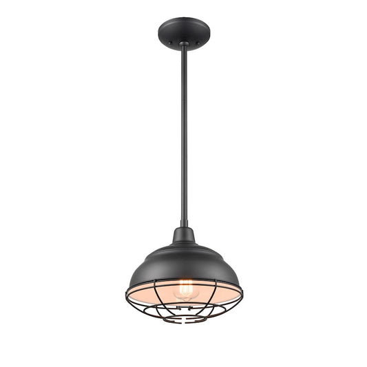 1 Light Mini Pendant, Matte Black