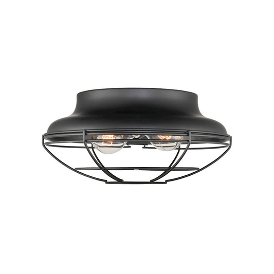 Millennium Lighting 2 Light Outdoor Flush Mount, Matte Black