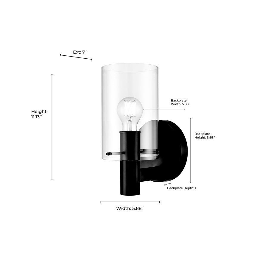 Millennium Lighting Apolla 1Lt Wall Sconce, Black