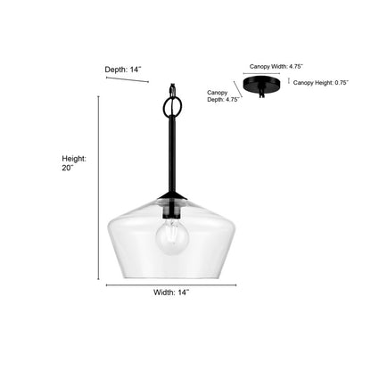 Millennium Lighting Morbelle 1Lt Pendant, Black