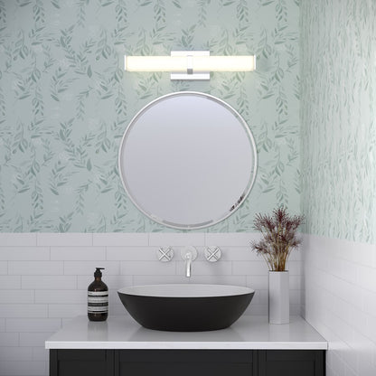 Millennium Tron 18" Bathroom Vanity LED Bath Bar, Chrome/White