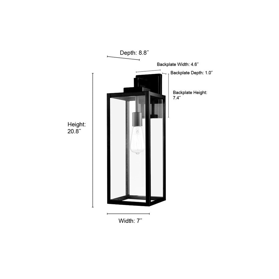 929 Lighting Atless 1Lt Outdoor Wall Lantern, Bronze/Clear