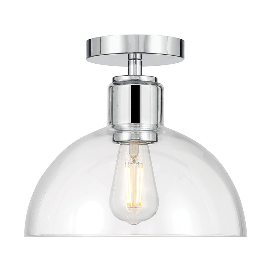 Millennium Knightsdale 1Lt Semi Flush Mount, Chrome/Clear