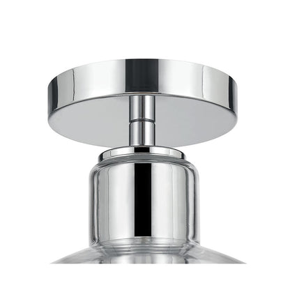 Millennium Knightsdale 1Lt Semi Flush Mount, Chrome/Clear
