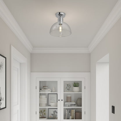 Millennium Knightsdale 1Lt Semi Flush Mount, Chrome/Clear