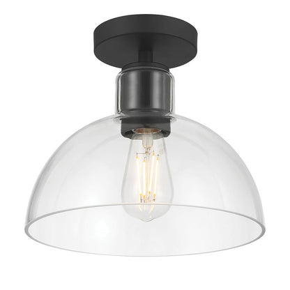 Millennium Knightsdale 1Lt Semi Flush Mount, Black/Clear - 6021-MB