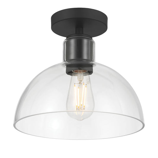 Millennium Knightsdale 1Lt Semi Flush Mount, Black/Clear - 6021-MB
