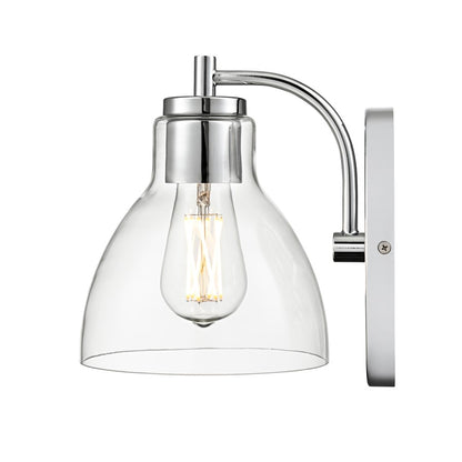 Millennium Knightsdale 9.25" High 1Lt Wall Sconce, Chrome/Clear