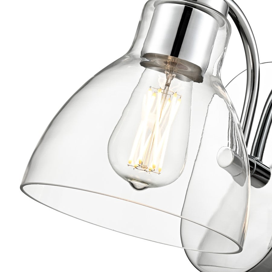 Millennium Knightsdale 9.25" High 1Lt Wall Sconce, Chrome/Clear