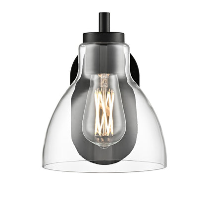 Millennium Knightsdale 9.25" High 1Lt Wall Sconce, Black/Clear