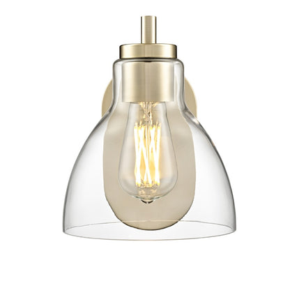 Millennium Lighting Knightsdale 9.25" High 1Lt Wall Sconce, Gold/Clear