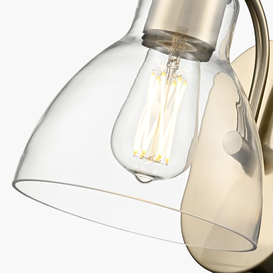 Millennium Lighting Knightsdale 9.25" High 1Lt Wall Sconce, Gold/Clear