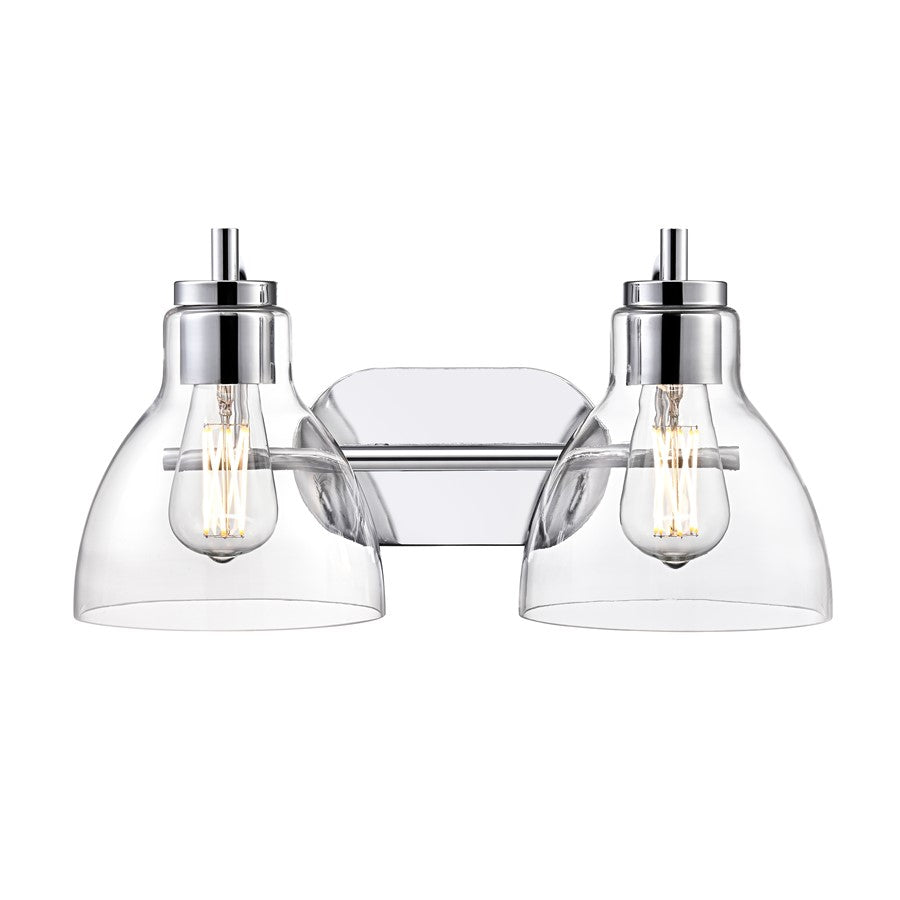 Millennium Lighting Knightsdale 17.5" 2Lt Vanity, Chrome/Clear