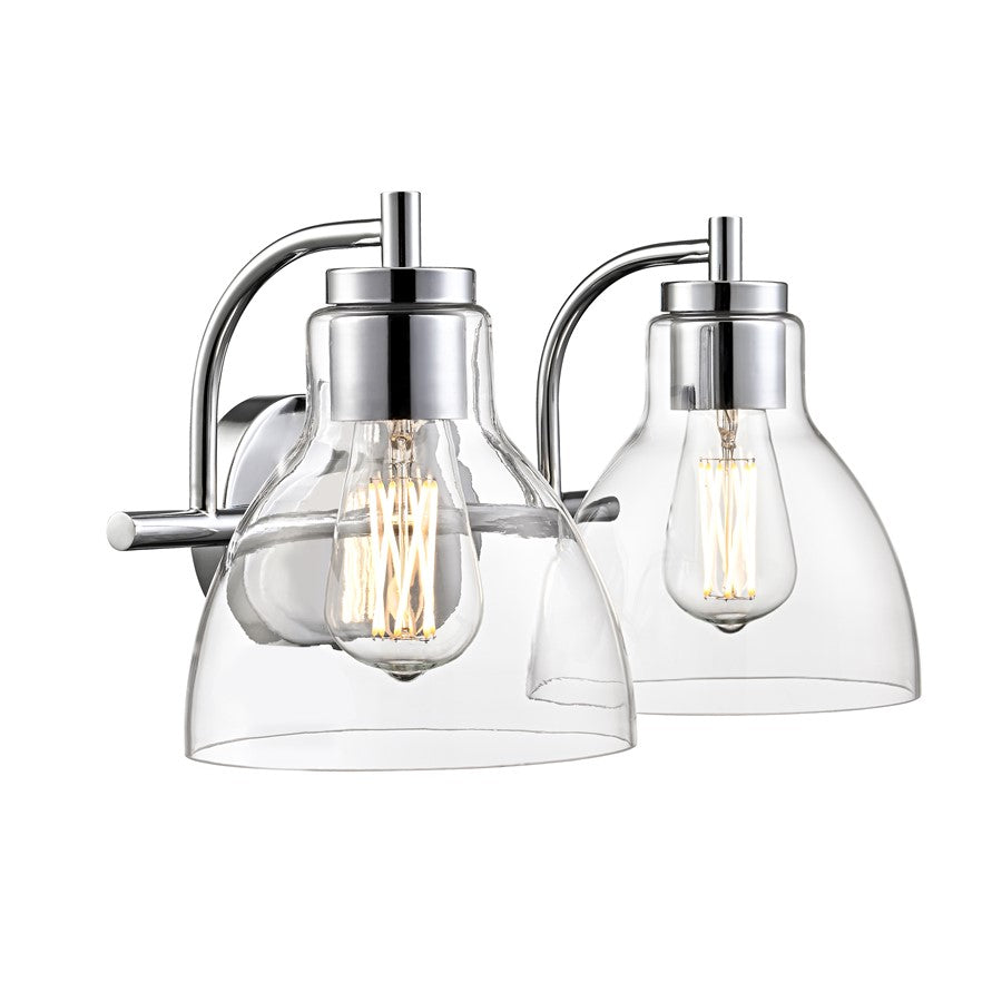 Millennium Lighting Knightsdale 17.5" 2Lt Vanity, Chrome/Clear