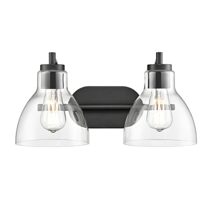 Millennium Lighting Knightsdale 17.5" 2Lt Vanity, Matte Black/Clear