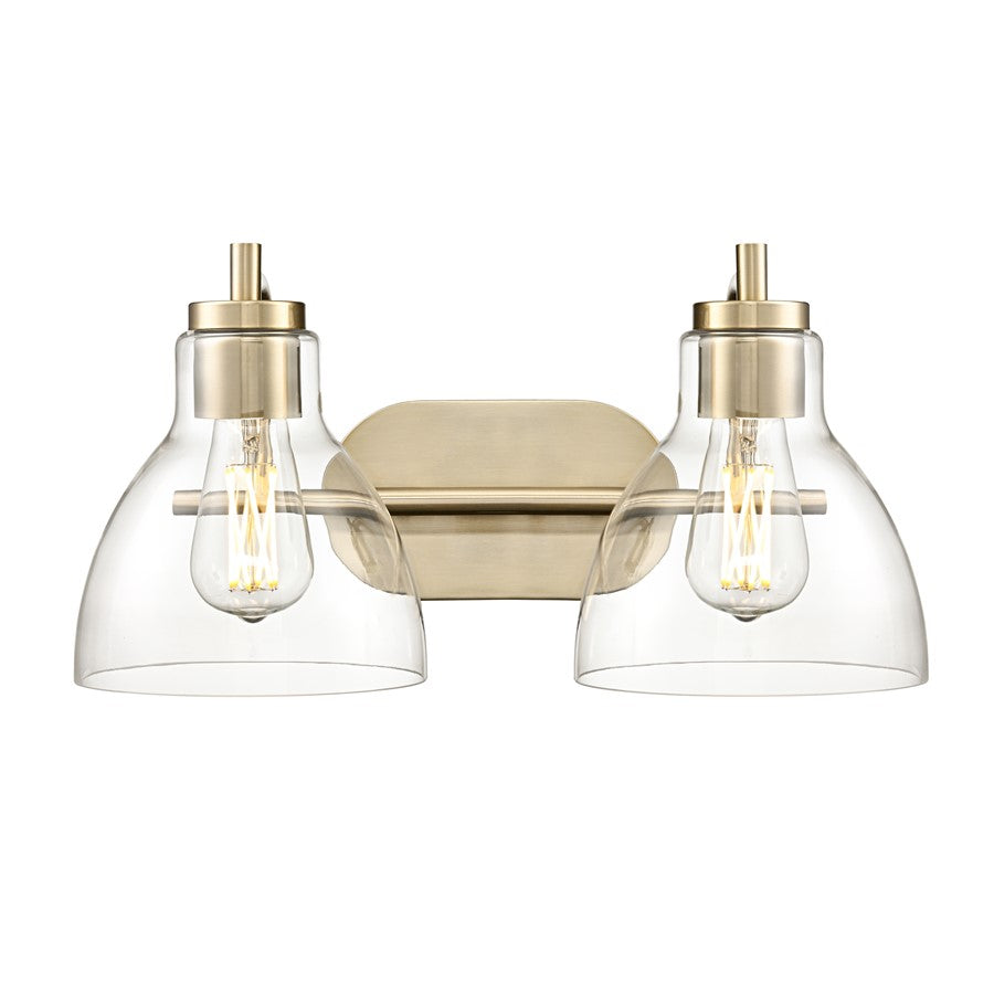 Millennium Lighting Knightsdale 17.5" 2Lt Vanity, Modern Gold/Clear