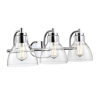 Millennium Lighting Knightsdale 25.25" 3Lt Vanity, Chrome/Clear - 6203-CH
