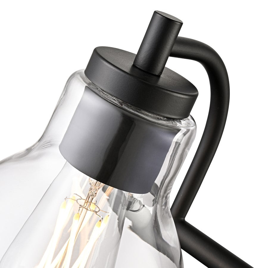 Millennium Lighting Knightsdale 25.25" 3Lt Vanity, Matte Black/Clear